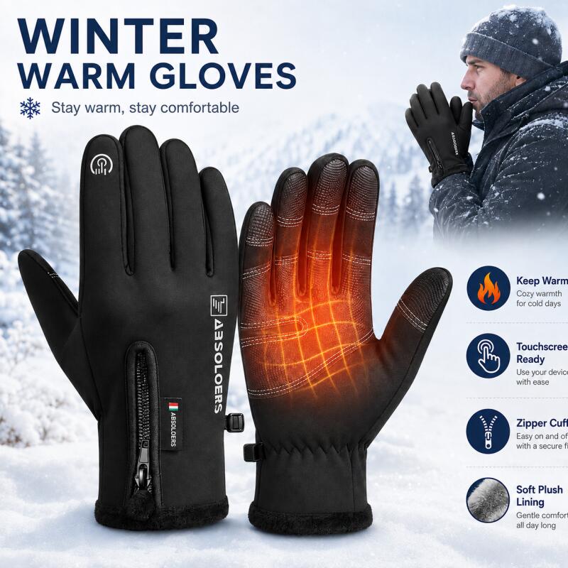 Winter Cycling Commute - Guanti Invernali Caldi con Funzione Touchscreen